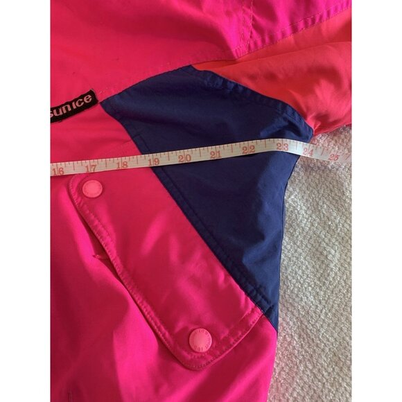 Vintage SunIce Ski Jacket 90s Colour Block Women’s Large Neon Pink Bomber Coat - Picture 3 of 4